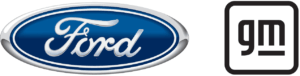 Logotyp för Ford och GM