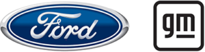 Logotyp för Ford och GM